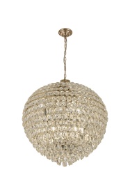 Coniston French Gold Crystal Ceiling Lights Diyas Statement Crystal Fittings